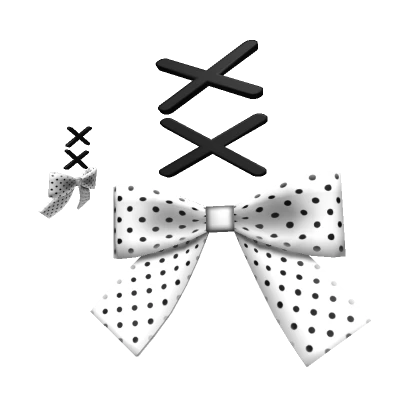 double white polkadot ribbon bow hairclips