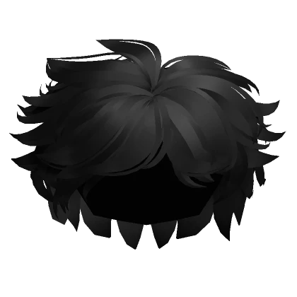 Black Messy Anime Boy Hair