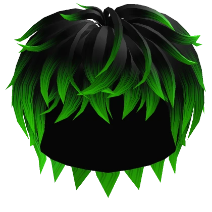 Black and Green Messy Hairstyle