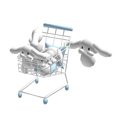 ♡ kawaii bunny plushie shopping cart (holdable)