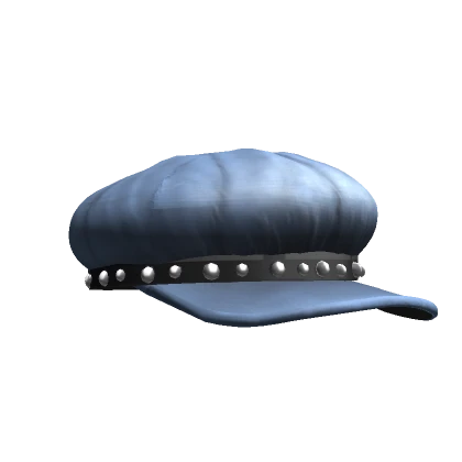 Realistic Denim Beret Hat w/ Metallic Bullets