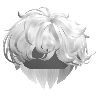 Curly Messy Cool Boy Hair - White