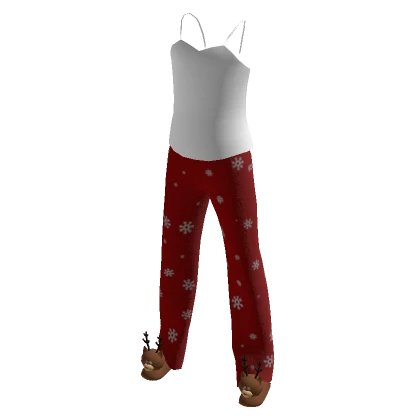 Christmas Snowflake Pajamas with Reindeer Slippers