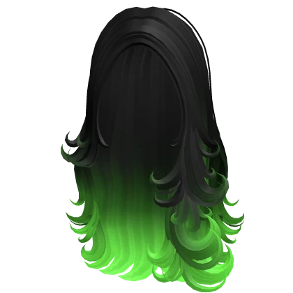 Long Super Model Curly Hair (Black Green)