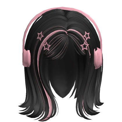 Quiet Girl Hairstyle (Black & Pink)