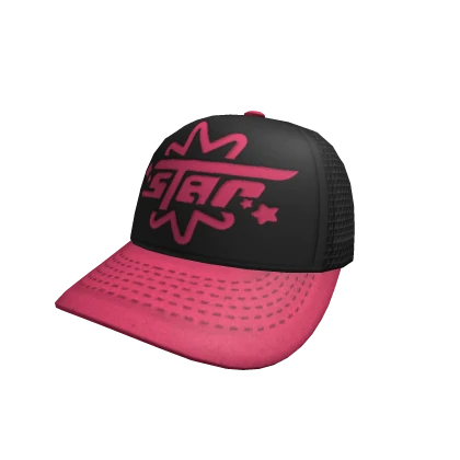 STAR TRUCKER CAP -- BLACK / PINK