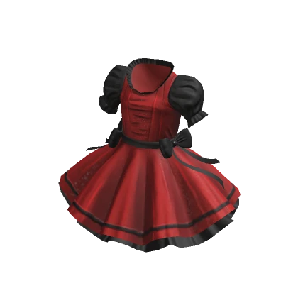 Lovely Ruffled Frilly Dress - Red Black