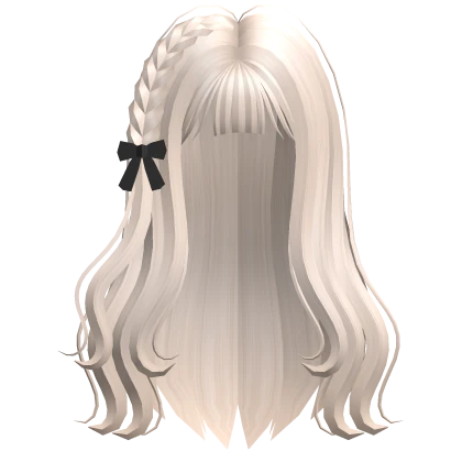 Wavy Side Braid Hair Beige