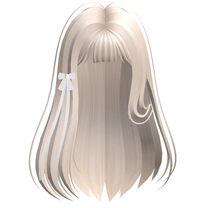 Straight Hair with Ribbon Beige