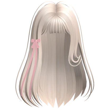 Straight Hair with Ribbon Beige