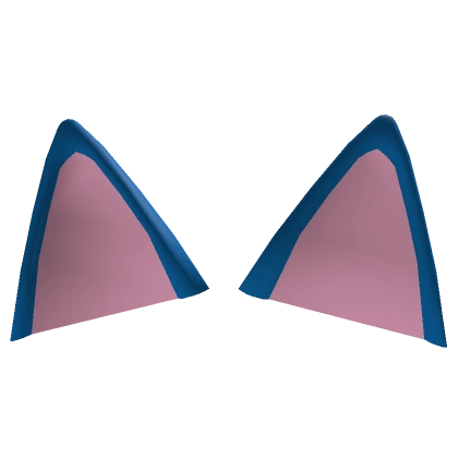 Bright Blue Cartoon Cat Ears