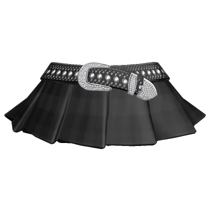 Chibi Rhinestone Belt Skirt Plaid