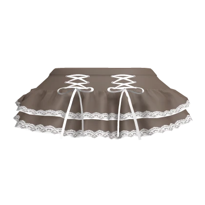 Chibi Ruffled Lace Skirt Brown