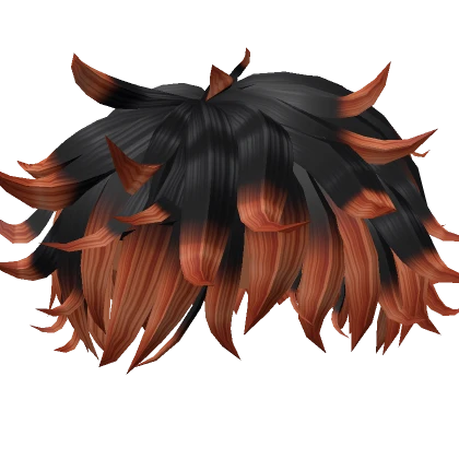 Halloween Black Orange Spikey Messy Boy Hair  a