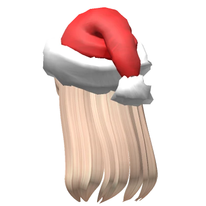 Long hair with santa hat