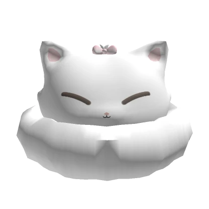 white smiling kawaii kitten hat 