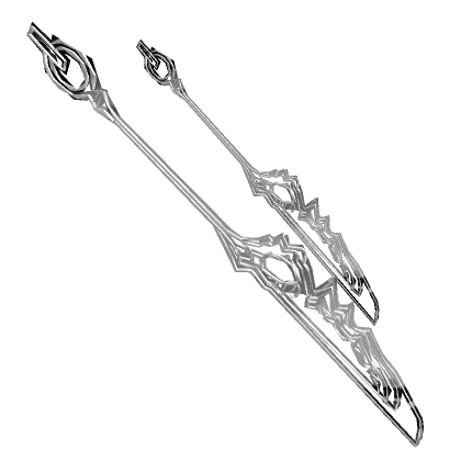 White and Black Dual Cyberpunk Spear