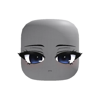 Animated Cute Tired Chibi Face - Blue