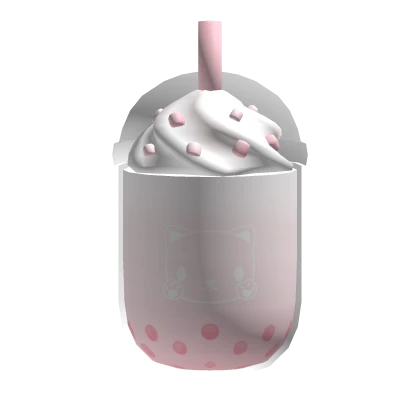 ♡ kawaii kitty strawberry milk boba tea