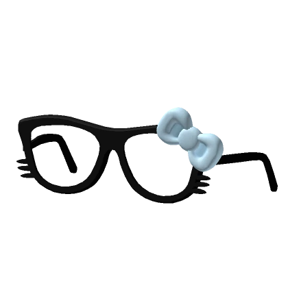 ♡ cute kitty bow glasses blue (mid)