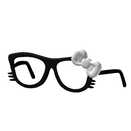 ♡ cute kitty bow glasses white (mid)