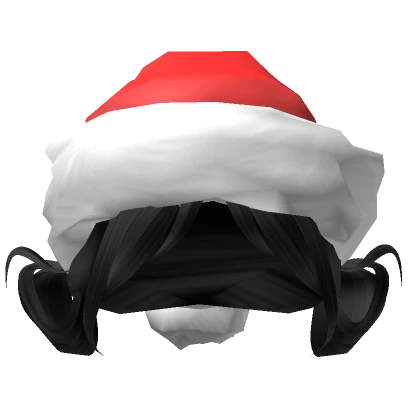 cheap black hair with christmas santa hat