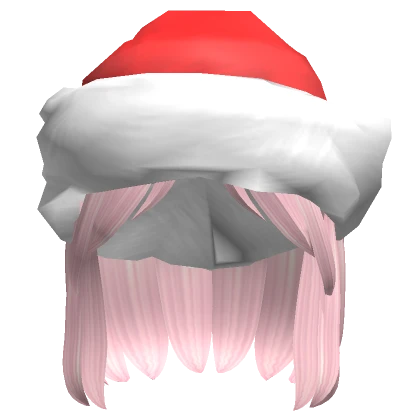 cheap pink hair with christmas santa hat