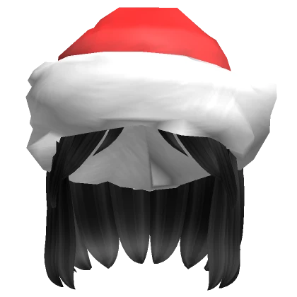 cheap black hair with christmas santa hat