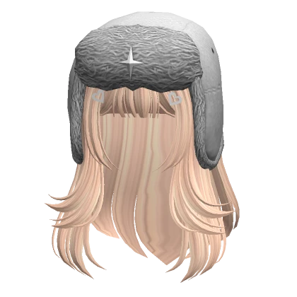 Layered hair w/ white ushanka in Blonde