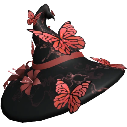 Red Butterfly Witch Hat