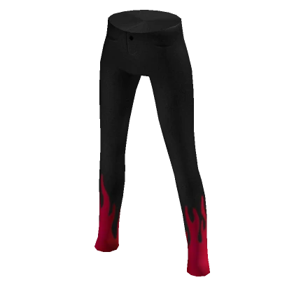 Denim Black & Red Flame Jeans (small flare on 3.0)