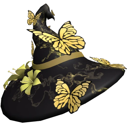 Yellow Butterfly Witch Hat