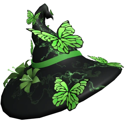 Green Butterfly Witch Hat