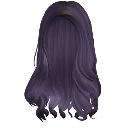 Long Cute Curly Blowout Hair (Dark Purple)