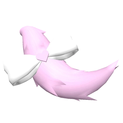 ♡Cute Pink Tail With Bow White