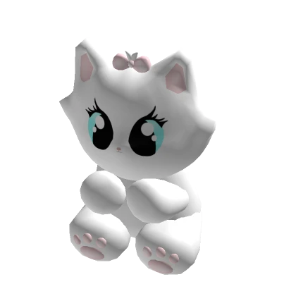 pretty white kawaii kitten plushie ( holdable )