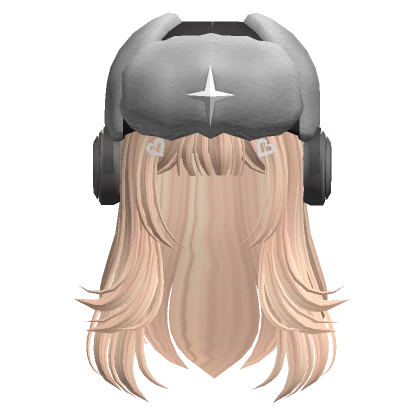 Layered hair w/ ushanka & headphones in Blonde