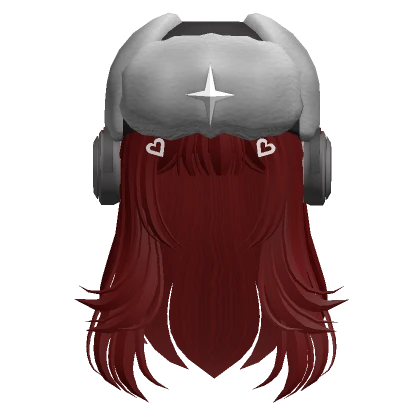 Layered hair w/ ushanka & headphones in Red