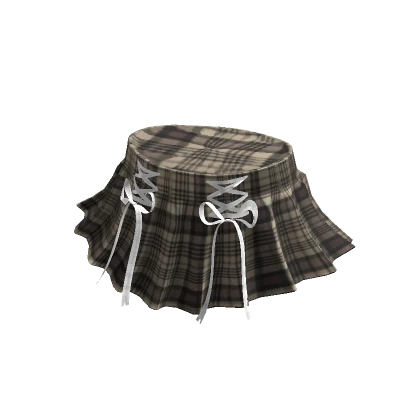 Ribbons Mini Skirt Light Brown Plaid 