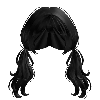 Curly Low Messy Pigtails Black