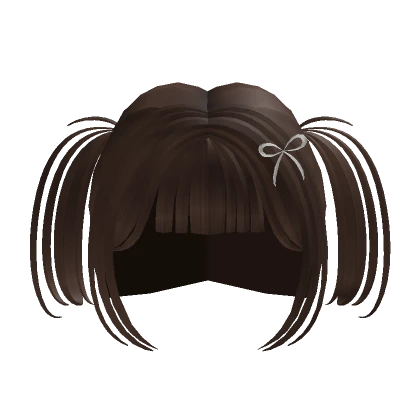 ɞ | adorable simple brown bow pigtails