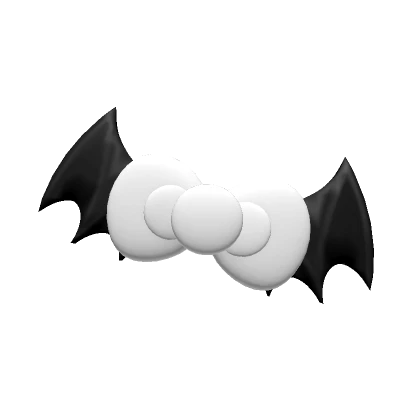 Kawaii Bat White Bow Clip