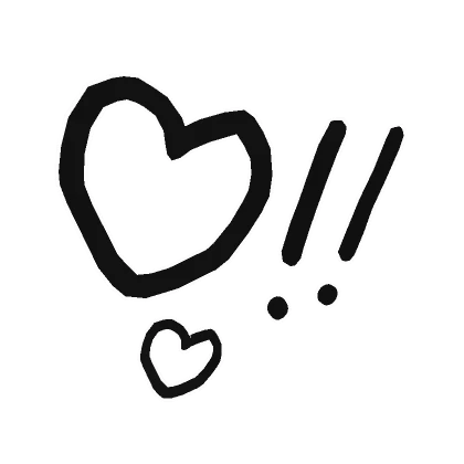 Dark anime style heart sign