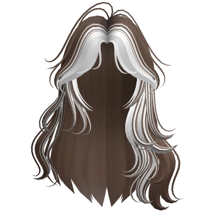 Two-Tone Flowy Siren Waves Hair (Brown & White)