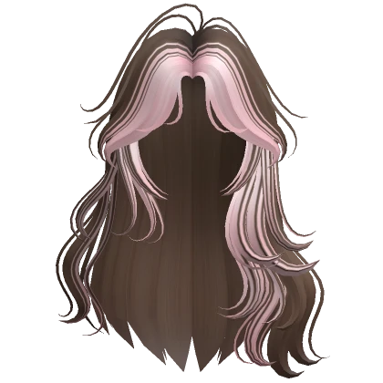 Two-Tone Flowy Siren Waves Hair (Brown & Pink)