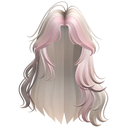 Two-Tone Flowy Siren Waves Hair (Platinum & Pink)