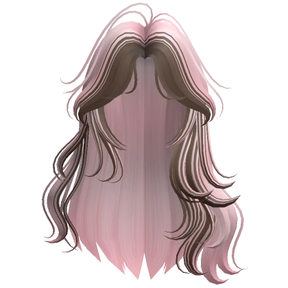 Two-Tone Flowy Siren Waves Hair (Pink & Brown)