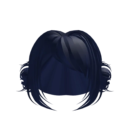 Kawaii Buns w/ Side Short Navy Bangs