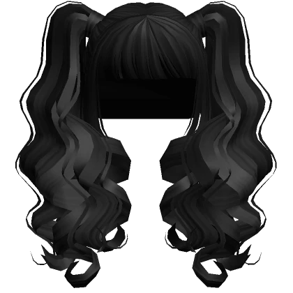 Curly Baddie Bangs Pigtails Black