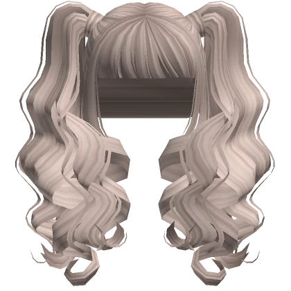 Curly Baddie Bangs Pigtails Ash Blonde